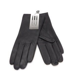 Lined Black Leather Dress Gloves by ili New York XL